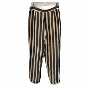 KAELEN black and white stripe High rise  pant exc